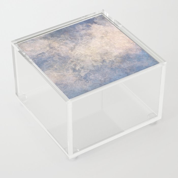 Blue cracked marbled wall Acrylic Box