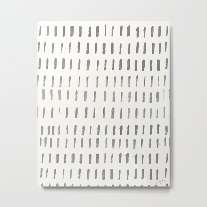 Minimal Brush Strokes- Coordinating Pattern Metal Print