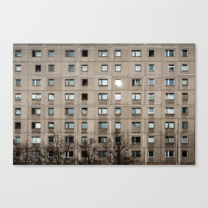 Plattenbau - gdr architecture building facade Canvas Print