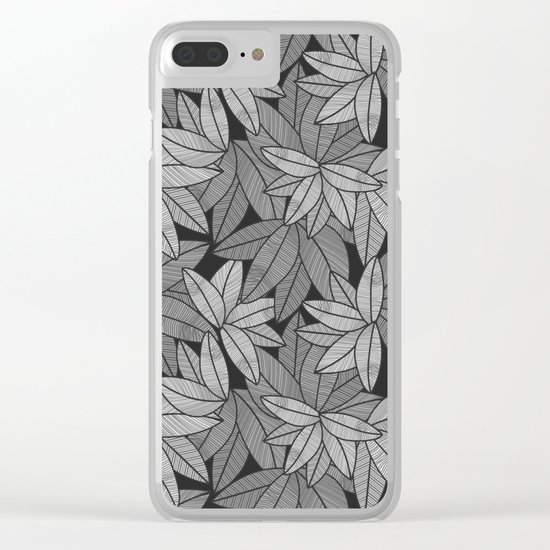 Black & White Leaves By Everett Co Clear iPhone Case