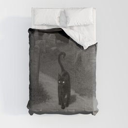 Black Cat On The Cemetry Comforter