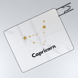 Capricorn, Capricorn Zodiac Picnic Blanket