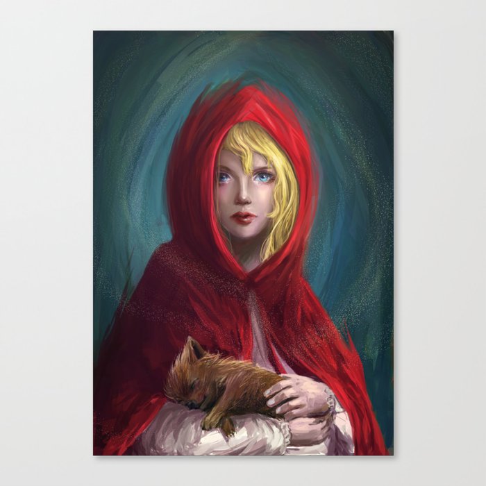 Red and Little Wolf Canvas Print