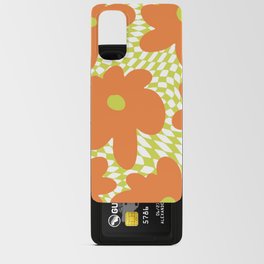 Retro Flowers on Warped Checkerboard Android Card Case