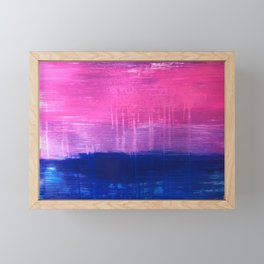 Bisexual Flag: abstract acrylic piece in pink, purple, and blue #pridemonth Framed Mini Art Print