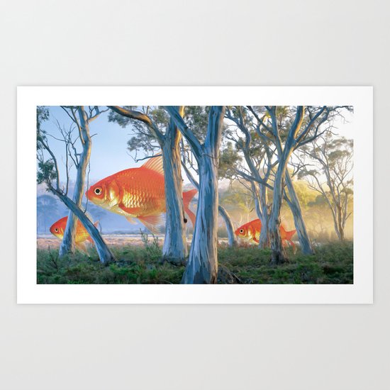 grazing goldfish Art Print