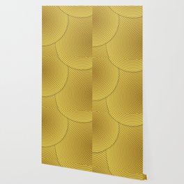 Yellow Color Gradient Circle Line Art  Design Wallpaper