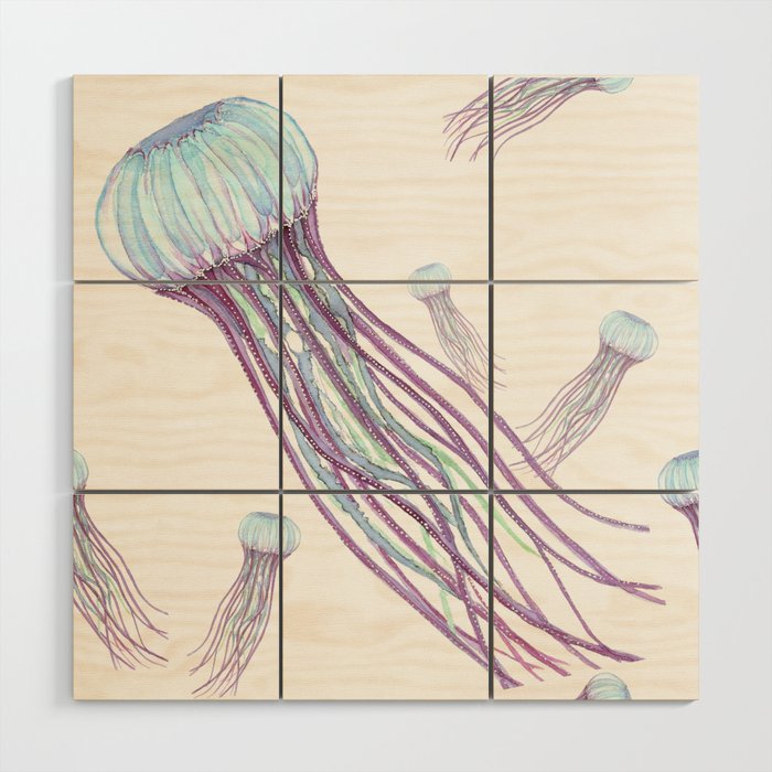 Jellyfish Pattern  Wood Wall Art