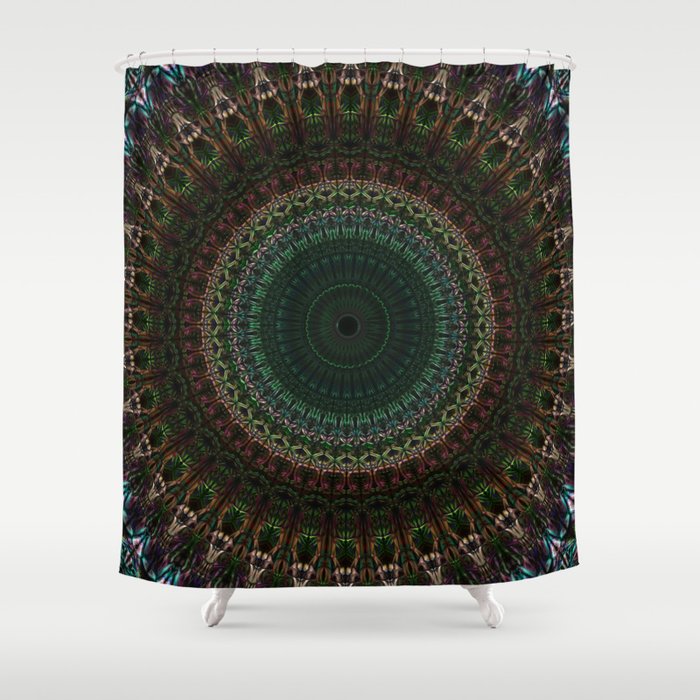 Detailed mandala with spikes Shower Curtain