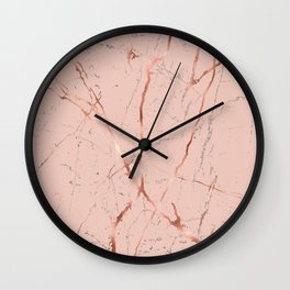 Rose Gold Glitter Marble Collection Wall Clock