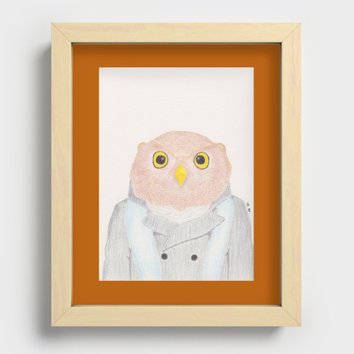 Gentleman Owl Recessed Framed Print