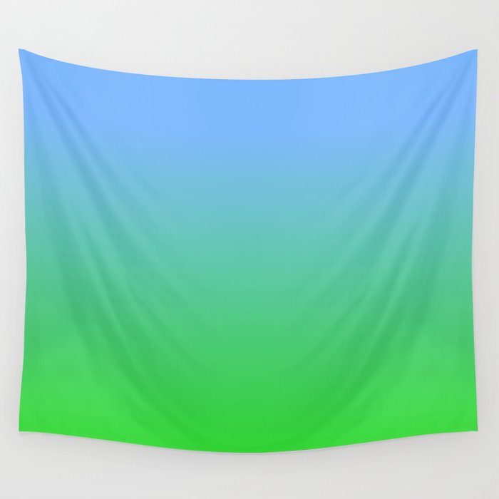 SKY BLUE & GRASS GREEN OMBRE PATTERN Wall Tapestry
