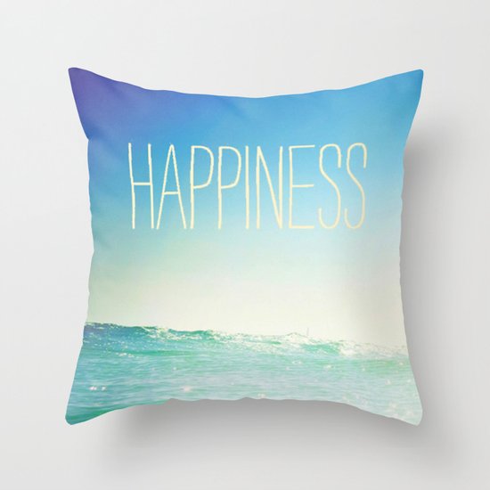 beachy happiness Throw Pillow