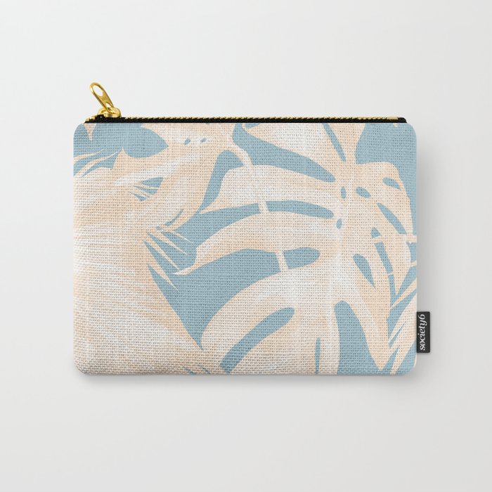 Island Vacay Hibiscus Palm Pale Coral Sky Blue Carry-All Pouch