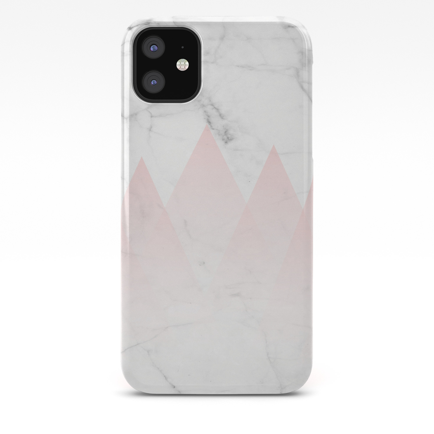 White Marble Background Pink Abstract Triangle Mountains Iphone