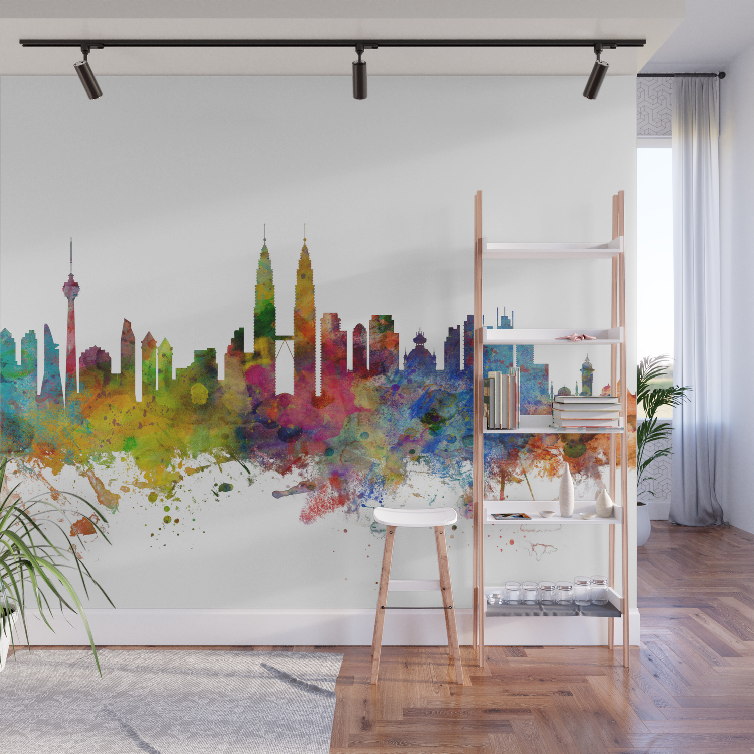 Kuala Lumpur Malaysia Skyline Wall Mural By Artpause Society6