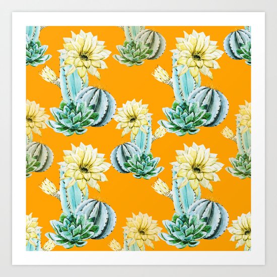 Cactus Pattern 04 Art Print