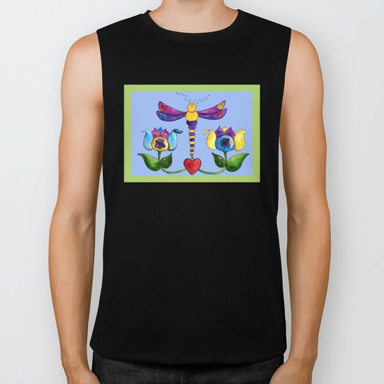 Dragonfly Love Biker Tank