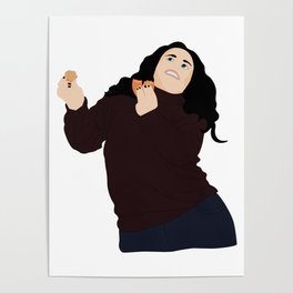 Monica Geller eating and dancing Poster