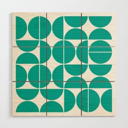 Mid Century Modern Geometric 04 Turquoise Wood Wall Art