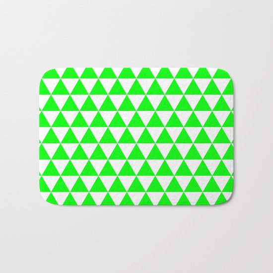 Triangles (Green/White) Bath Mat