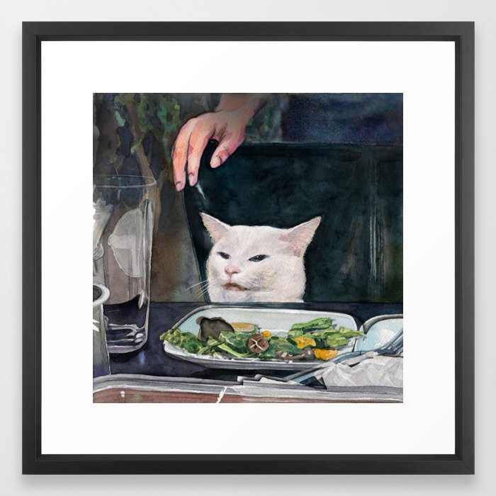 Society6woman Yelling At Cat Meme 2 Framed Art Print By Fablica Vector Black Medium Gallery 22x22 Dailymail
