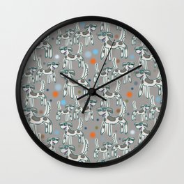 Dogs with spots - Paloma grey Wall Clock