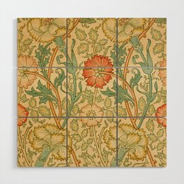 William Morris. Pink and Rose. Wood Wall Art