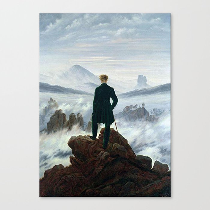 Wanderer above the Sea of Fog Painting by Caspar David Friedrich Canvas Print