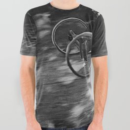 Vintage Bicycle Built for Three Racing black and white photograph - photography - photographs All Over Graphic Tee
