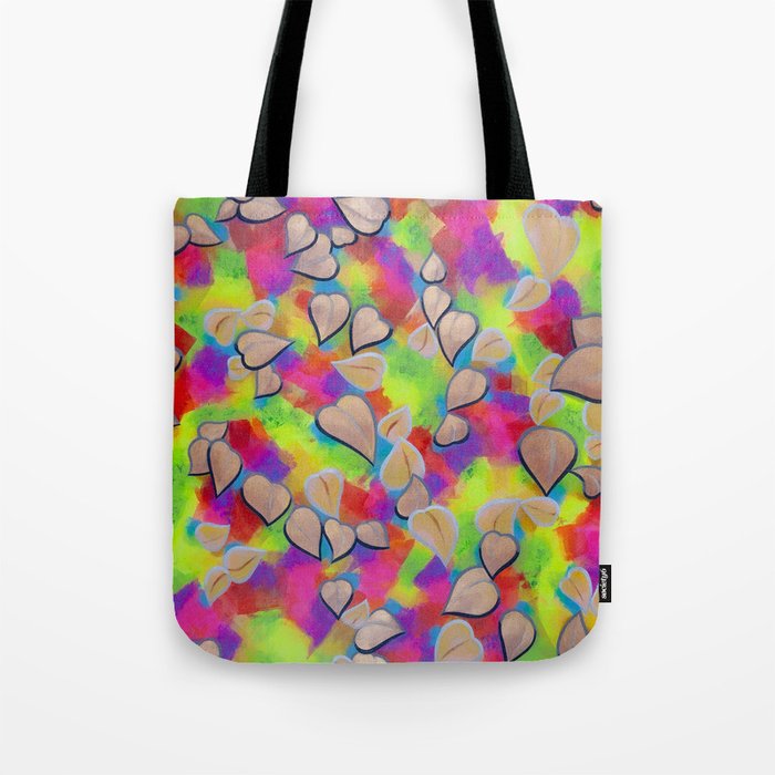Fluorescent Flowers Tote Bag