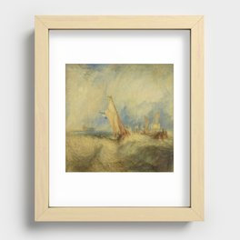 Joseph Mallord William Turner. Van Tromp, going about to please his Masters, Ships a Sea, getting a Good Wetting Recessed Framed Print