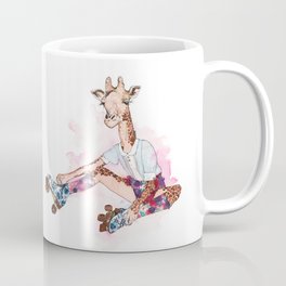 Roller Skating Giraffe Watercolor Mug