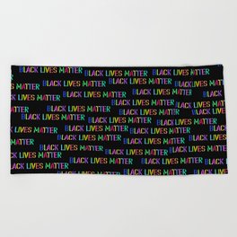 Black Lives Matter Colorful Stencil 3 Beach Towel