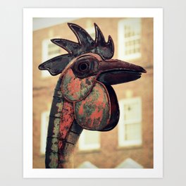 Reddy Rooster Sculpture Art Print