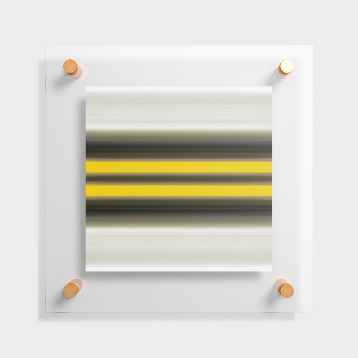 The Highway - Black Yellow Gray And White Art Floating Acrylic Print