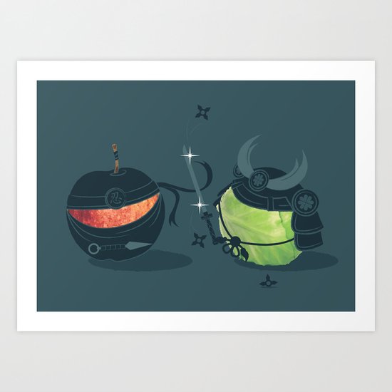 ninja vs samurai Art Print
