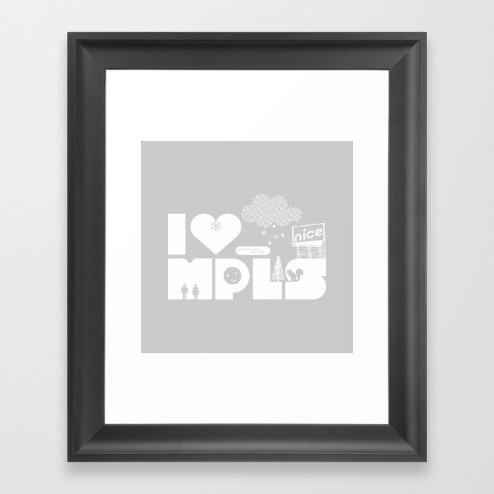 I Heart MPLS Framed Art Print