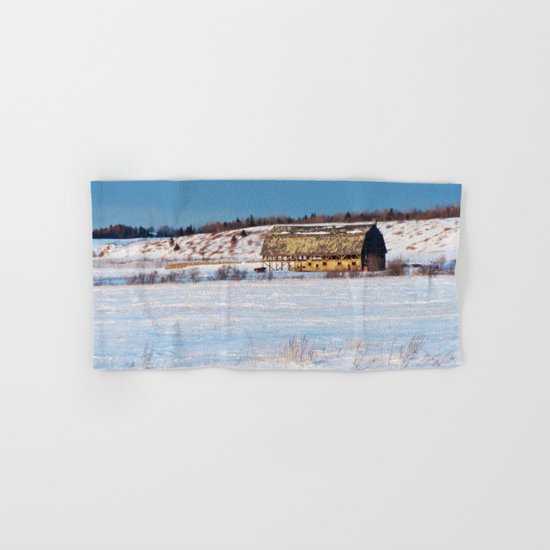 Barn gets a little glow from the Sun as it sits, waiting to be torn apart. Hand & Bath Towel