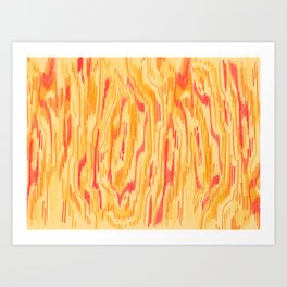Wooden Art Print | Traditional, Pencilcrayon, Drawing, Texture, Colored Pencil, Autumn, Pattern, Fall, Grain, Wood 