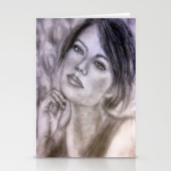 Pencil Portrait Drawing American Actress Emma Stone Stationery Cards By Artscanyon Society6 Many pencil and charcoal illustrations depict eyes, arms, feet, and other fundamental features. society6