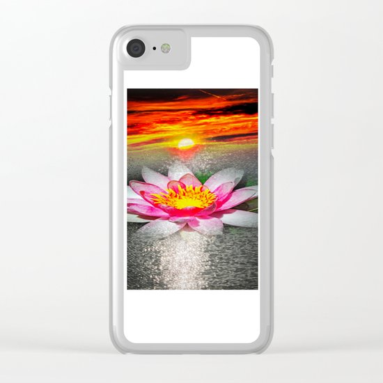 Wellness Water Lily 5 Clear iPhone Case