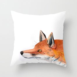 Red fox portrait Throw Pillow