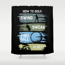 How To Golf Funny Shower Curtain