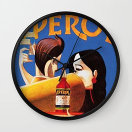 Vintage Aperol aperitif medium blue advertising poster - posters for kitchen, dinning room, living room home & wall decor Wall Clock