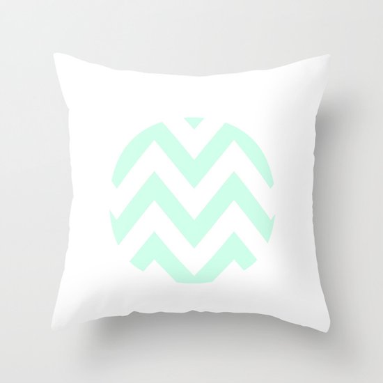 WHITE CIRCLE CHEVRON Throw Pillow