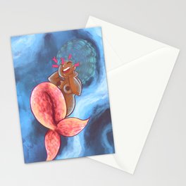 A fat mermaid Stationery Cards