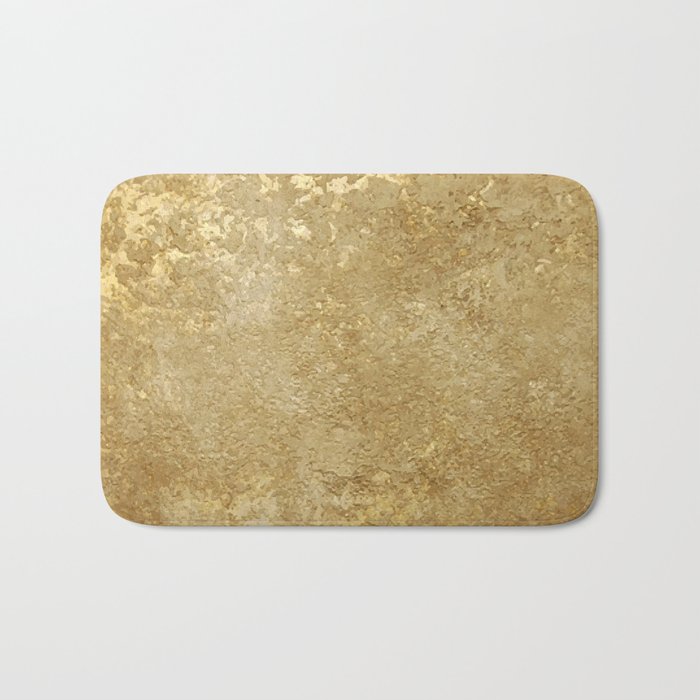 Gold Rush, Golden Shimmer Texture, Exotic Metallic Shine Graphic Design Bath Mat