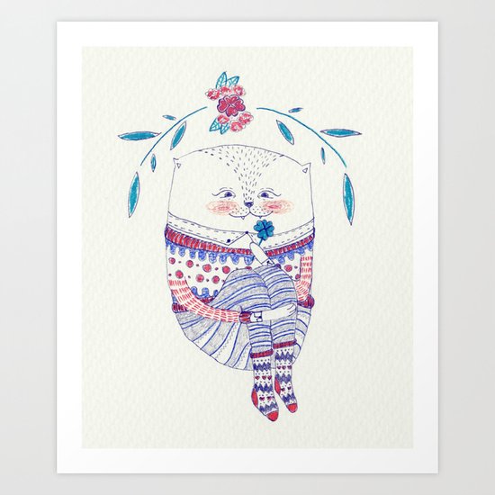 wish cat Art Print