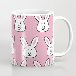 Pastel Pink Cute Easter Bunny Illustration Pattern Coffee Mug